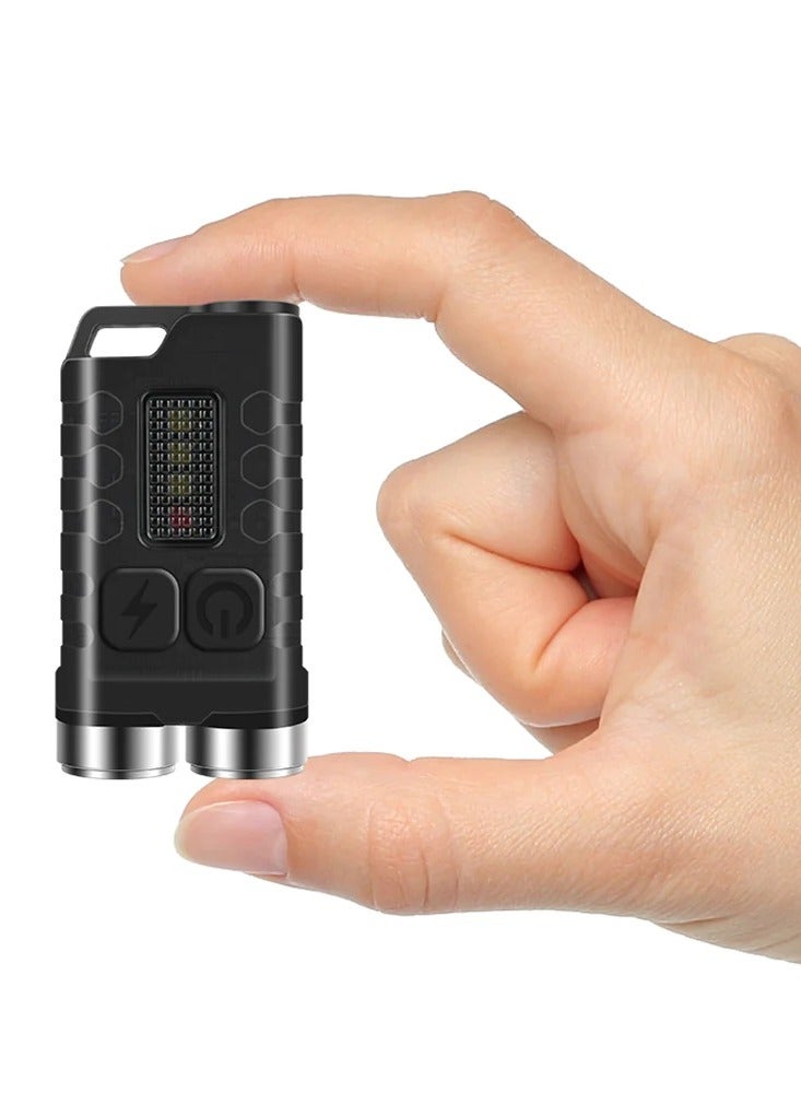 MOCOM EDC V3 Mini Keychain Flashlight - 900 Lumens, 12 Modes, Multi-Color LED (White, Red, UV, Blue), Magnetic, Rechargeable, Waterproof, Ultra-Light Pocket Torch - Image 1
