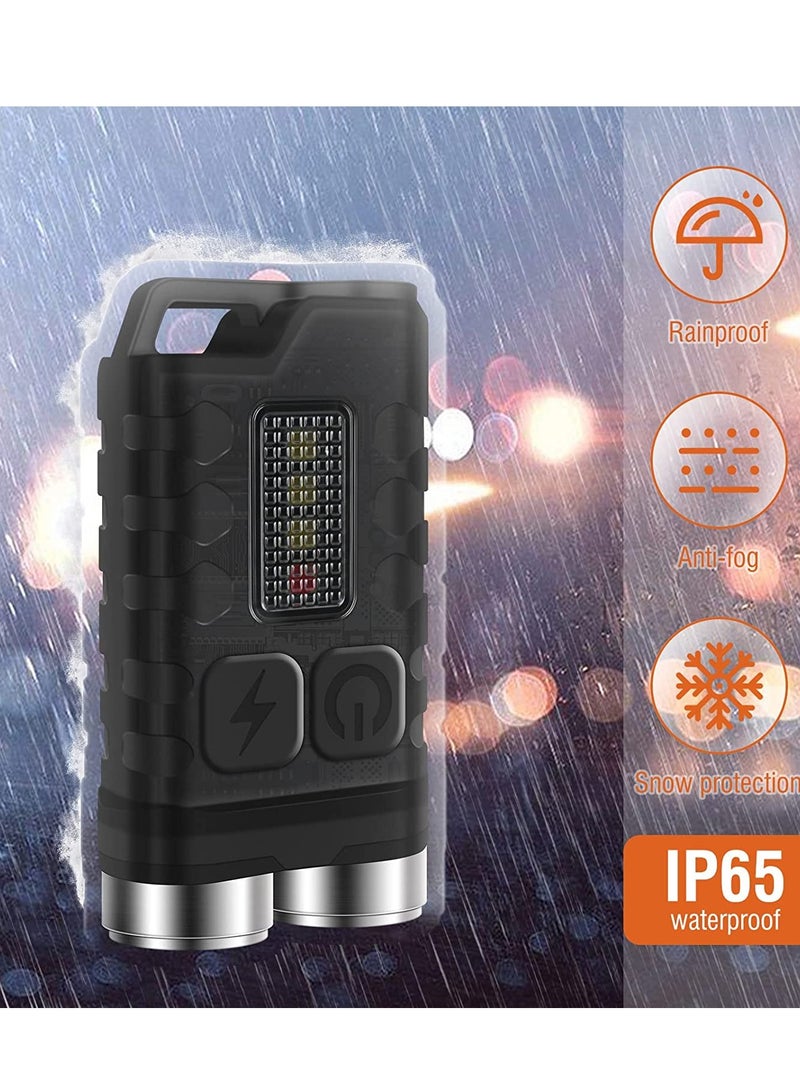 MOCOM EDC V3 Mini Keychain Flashlight - 900 Lumens, 12 Modes, Multi-Color LED (White, Red, UV, Blue), Magnetic, Rechargeable, Waterproof, Ultra-Light Pocket Torch - Image 5