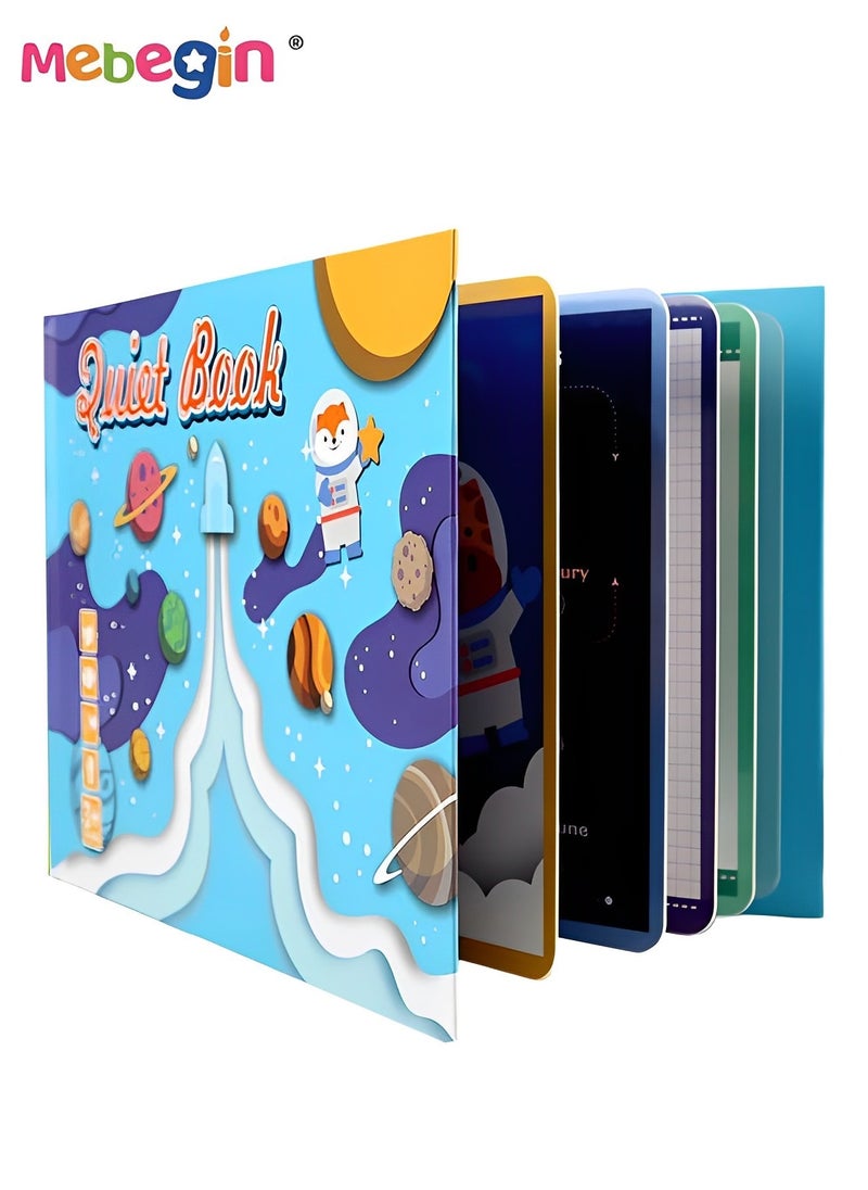 ميبيجين كتاب هادئ لألعاب الأطفال الصغار، فرز الأشكال، كتاب مونتيسوري المزدحم، لصق بسهولة بدون صمغ، كتاب تفاعلي للتعليم المبكر لتنمية إدراك الطفل للفضاء للأطفال من سن 3 سنوات فما فوق  - Image 1