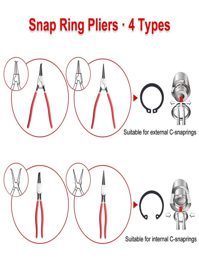 SPEEDWOX 13-Inch Snap Ring Pliers, Internal Retaining Ring Pliers Straight Jaws, Tip Diameter 0.12", Heavy Duty Circlip Pliers for Retaining Rings C Clip Install and Remove - Image 5