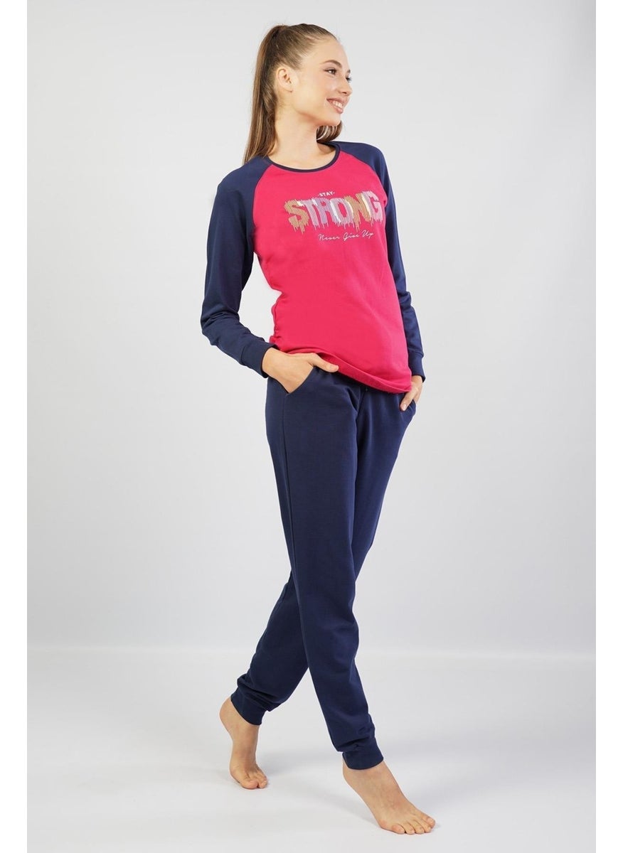 Espuar Women's 100% Cotton Pajama Set, Long Sleeve Skinny Leg  - Image 4