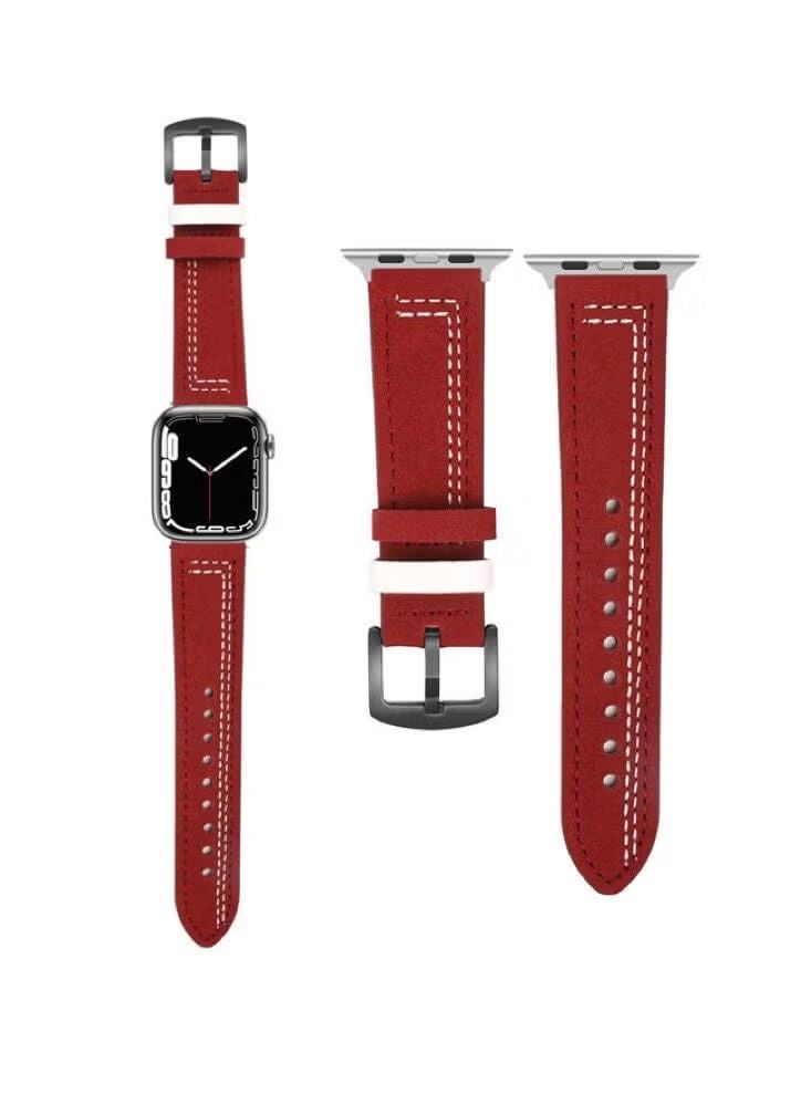 فيسوس خطوط بديلة من الجلد الطبيعي لساعة آبل مقاس 41/40/38 ملم سلسلة 7/6/5/4 / SE