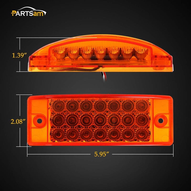 Partsam 10x 6" Rectangle Amber LED Side Marker and Clearance Trailer Lights - Image 4