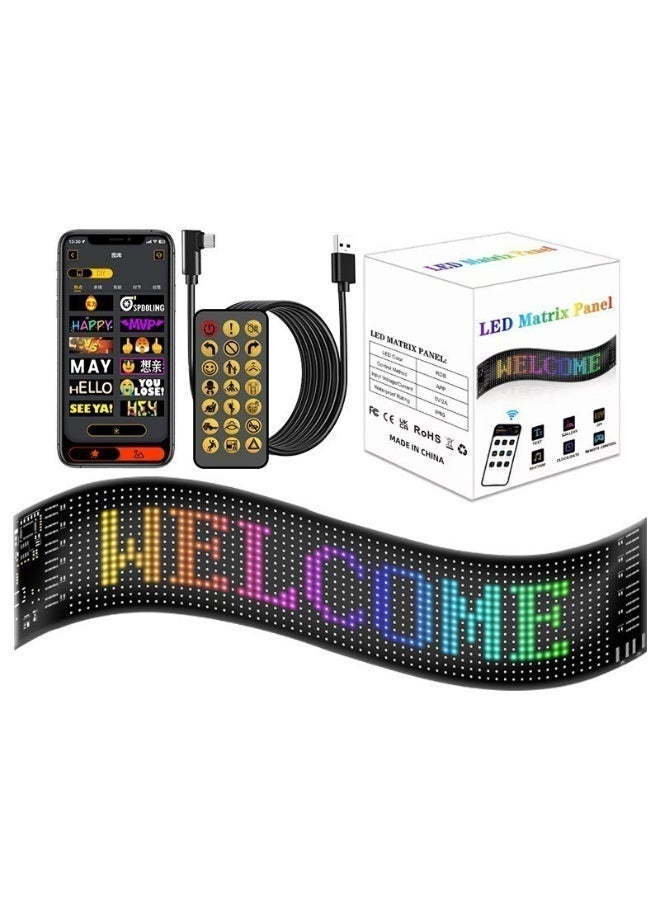 ليد شاشة عرض LED مرنة عالمية للسيارة - لوحة LED ناعمة قابلة للبرمجة لتزيين نوافذ السيارة ومقصورتها الداخلية، سهلة التركيب. - Image 1