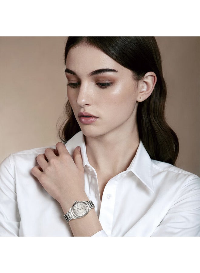 Fiyta Classic "white Moonlight" Mechanical Steel Band Business Elegant Women's Watch Leather Strap Gift Box Holiday New Year Gift For Girlfriend - Image 1