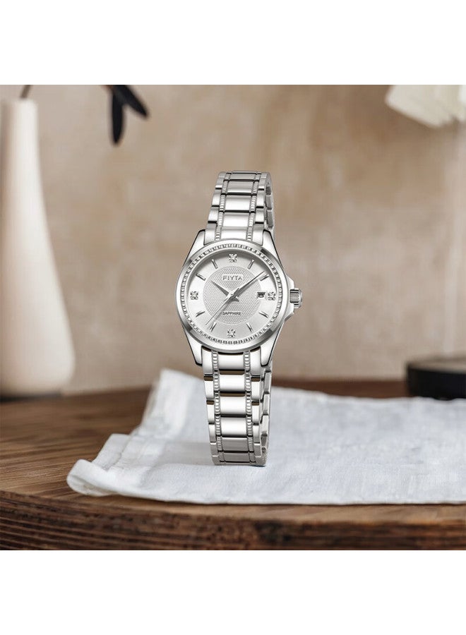 Fiyta Classic "white Moonlight" Mechanical Steel Band Business Elegant Women's Watch Leather Strap Gift Box Holiday New Year Gift For Girlfriend - Image 2