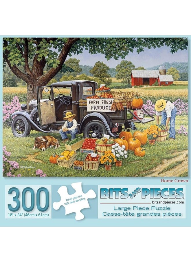 Bits and Pieces - Bits and Pieces â€“ 300 Piece Jigsaw Puzzle for Adults - â€˜Fall on The Farmâ€™ â€“ 300 pc Large Piece Jigsaw by Artist John Sloane - 18" X 24" - Image 1
