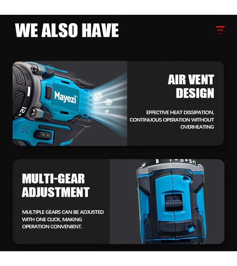 3300RPM Cordless Impact Screwdriver Brushless Electric Driver Drill No Battery For Makita 18V - Image 4