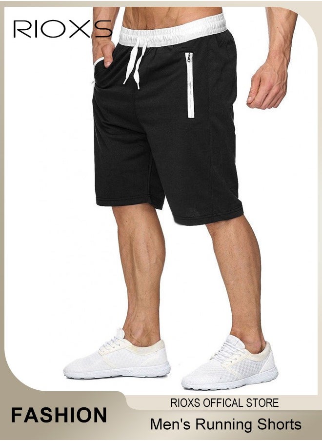 RIOXS Men's Gym Workout Running Shorts Athletic Lightweight Shorts Quick Dry Fitness Shorts With Pockets  - Image 1