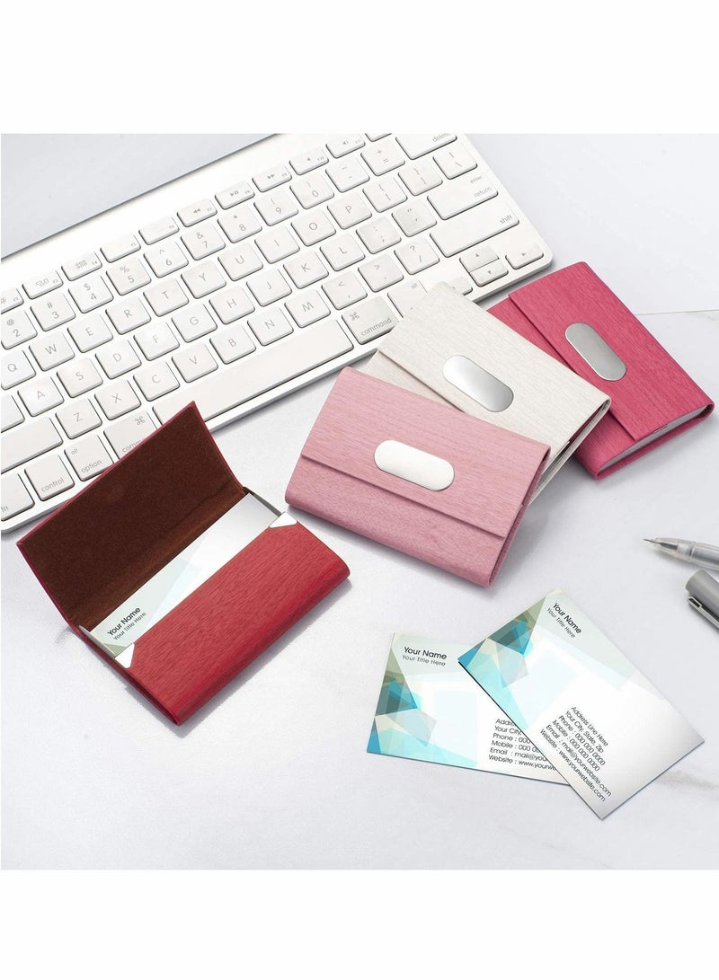 Y&D Business Card Holder, PU Leather Slim Case - Carrier ID Case/Wallet Pocket Name Holder for Women and Men White  - Image 4