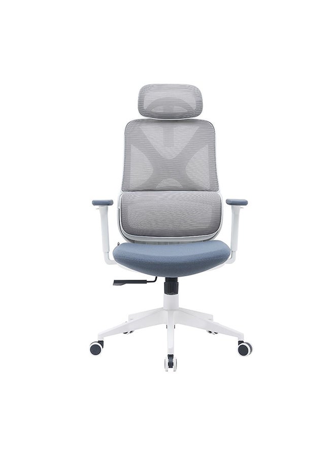 DANUBE HOME Norway Office Chair High Back Ergonomic Gaming Chair Modern Home Desk Computer Chair 360Â° Swivel Office Chair Adjustable Height Chair L 67x38x65 cm  Grey/White  - Image 2
