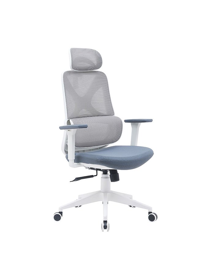 DANUBE HOME Norway Office Chair High Back Ergonomic Gaming Chair Modern Home Desk Computer Chair 360Â° Swivel Office Chair Adjustable Height Chair L 67x38x65 cm  Grey/White  - Image 1