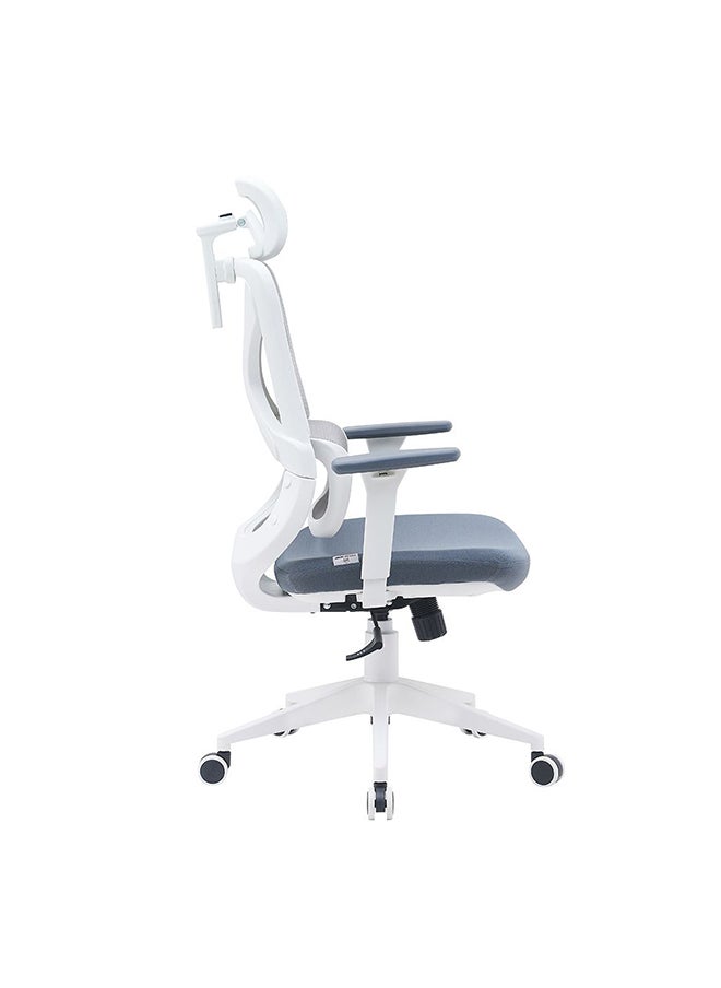 DANUBE HOME Norway Office Chair High Back Ergonomic Gaming Chair Modern Home Desk Computer Chair 360Â° Swivel Office Chair Adjustable Height Chair L 67x38x65 cm  Grey/White  - Image 4