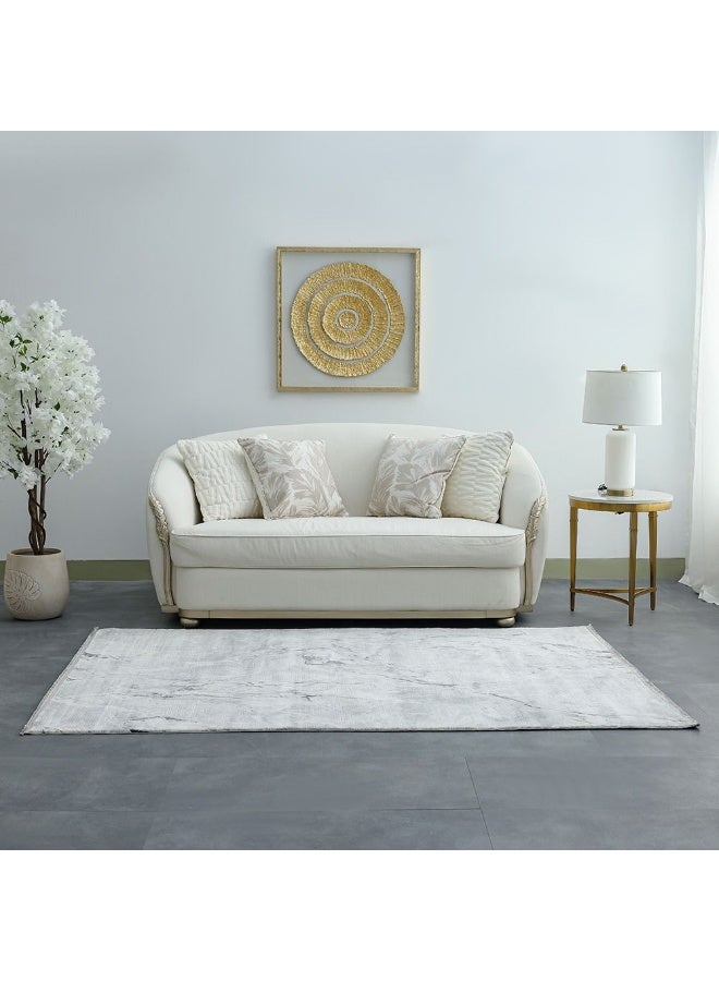 DANUBE HOME Galleria Modern Abstracts Rug | Washable Modern Rugs Style | Polypropylene + Polyester Area Rug Floor Covering | Indoor Carpet For Living Room Dining Bedroom 160X230cm-Grey & White - Image 5