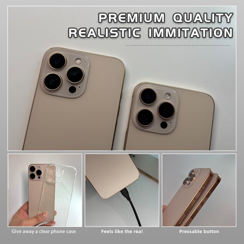 Faawxlo Dummy Fake Phone Model, Looks Like The RealPhone Compatible with Phone16 PM, for Cell Phone Store Display or Send a ToyPhone for Kids(16ProMax,Desert Titanium,The Screen is Printed with Patterns) - Image 3