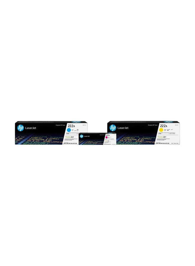 HP 222A Magenta Original LaserJet Toner Cartridge (W2223A) Magenta & 222A Original Toner Cartridge For HP LaserJet Pro 3203, MFP 3303 Printer Series Yellow & 222A Original LaserJet Toner Cartridge | Compatible with HP LaserJet Pro 3203, 3288, MFP 3303, MFP 3388 Printer Series - Cyan Bundle - Image 1