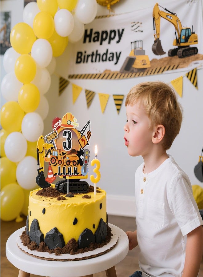 كوكو لاند غطاء كعكة مخصص من Coucoland Construction - موضوع شاحنة قلابة ثلاثية الأبعاد مع اسم عمر مخصص لمستلزمات حفلات أعياد الميلاد - Image 3