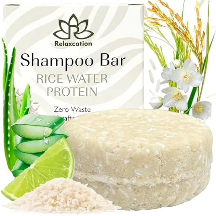 Relaxcation Shampoo Bar RICE WATER PROTEIN For Hair Growth | Rice Solid Shampoo for Weak or Damaged Hair | Hydrating, Nourishing, and Refreshing | Made in US | Paraben and Sulfate-Free - Image 1