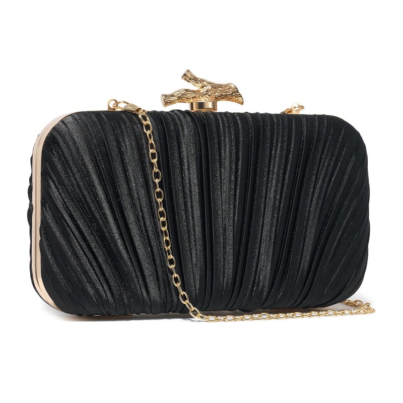 Pleated Evening Clutch Bag for Women Wedding Party Purse - Image 4