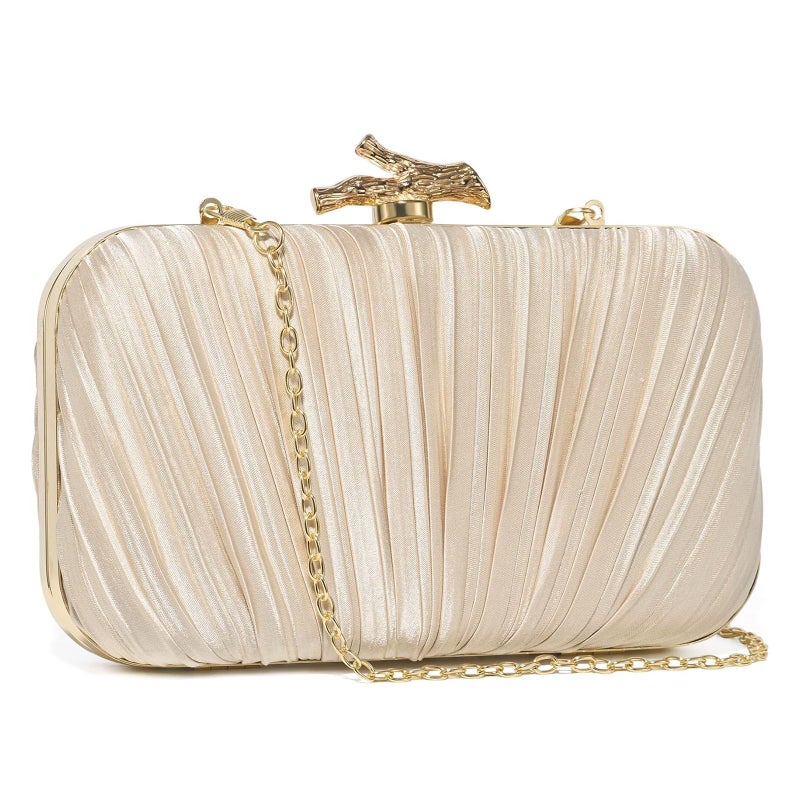 Pleated Evening Clutch Bag for Women Wedding Party Purse - Image 3
