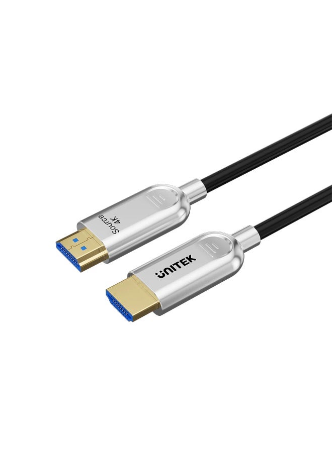 يوني تيك Fiber Optic 4K HDMI Cable 50M, 18Gbps, 4K@60Hz, HDR, ARC, Gold-Plated, Slim & Flexible, Long Distance Transmission - Image 1