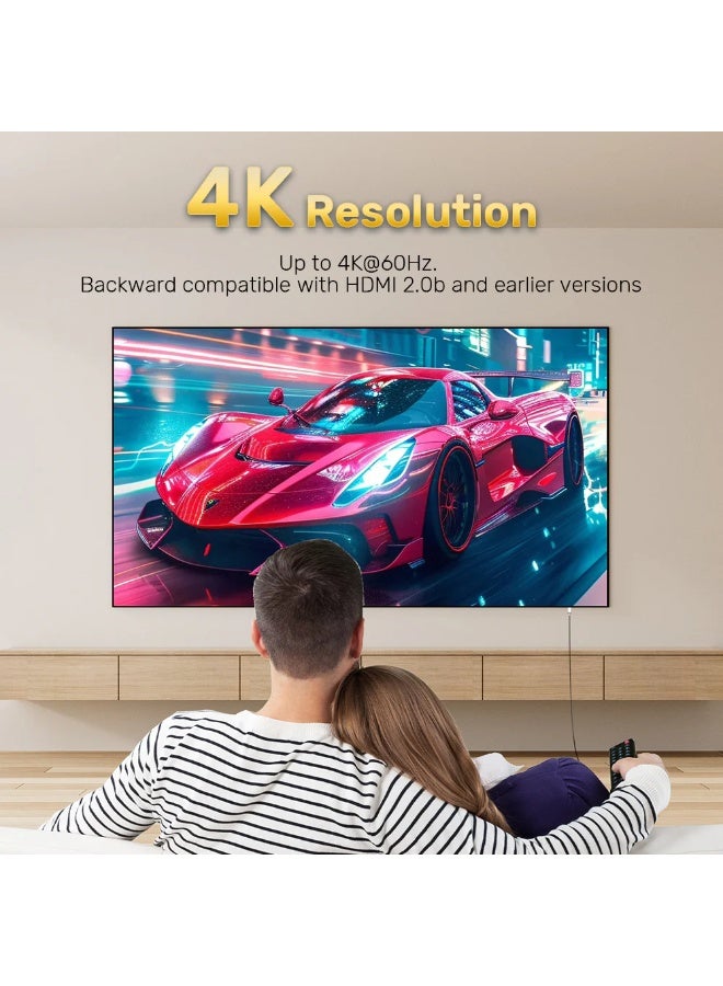 يوني تيك Fiber Optic 4K HDMI Cable 50M, 18Gbps, 4K@60Hz, HDR, ARC, Gold-Plated, Slim & Flexible, Long Distance Transmission - Image 5