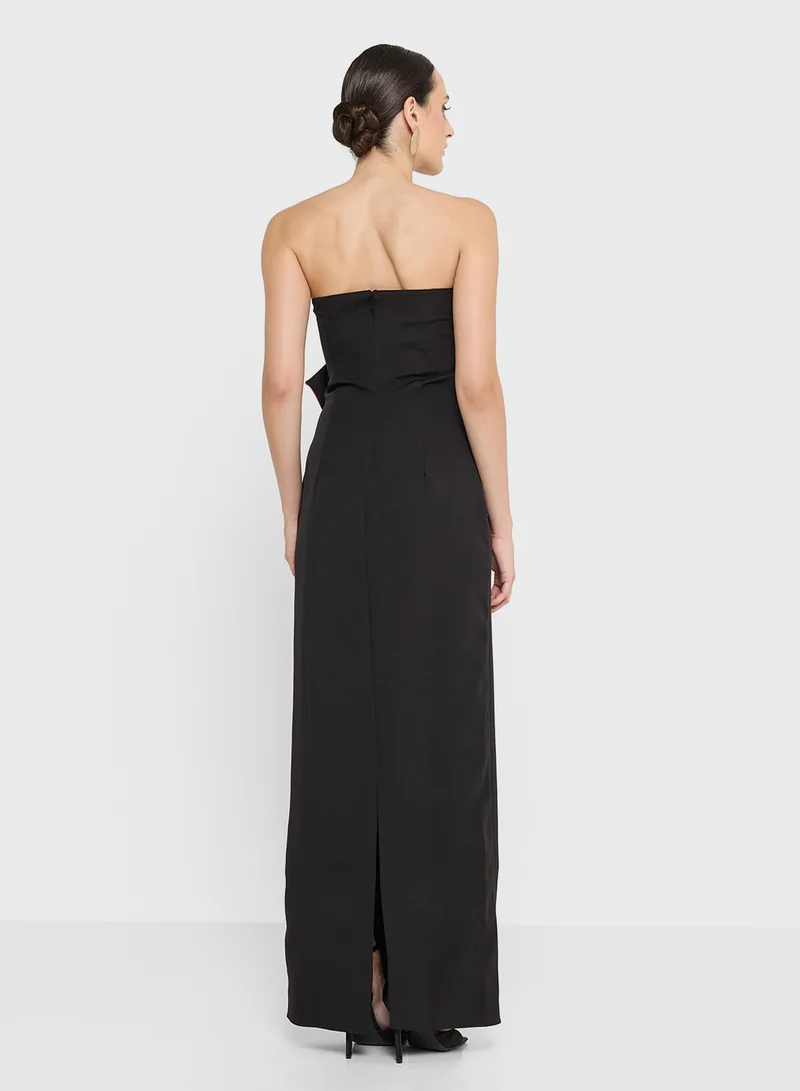 نمشي x Bandeau Dress With Statement Floral