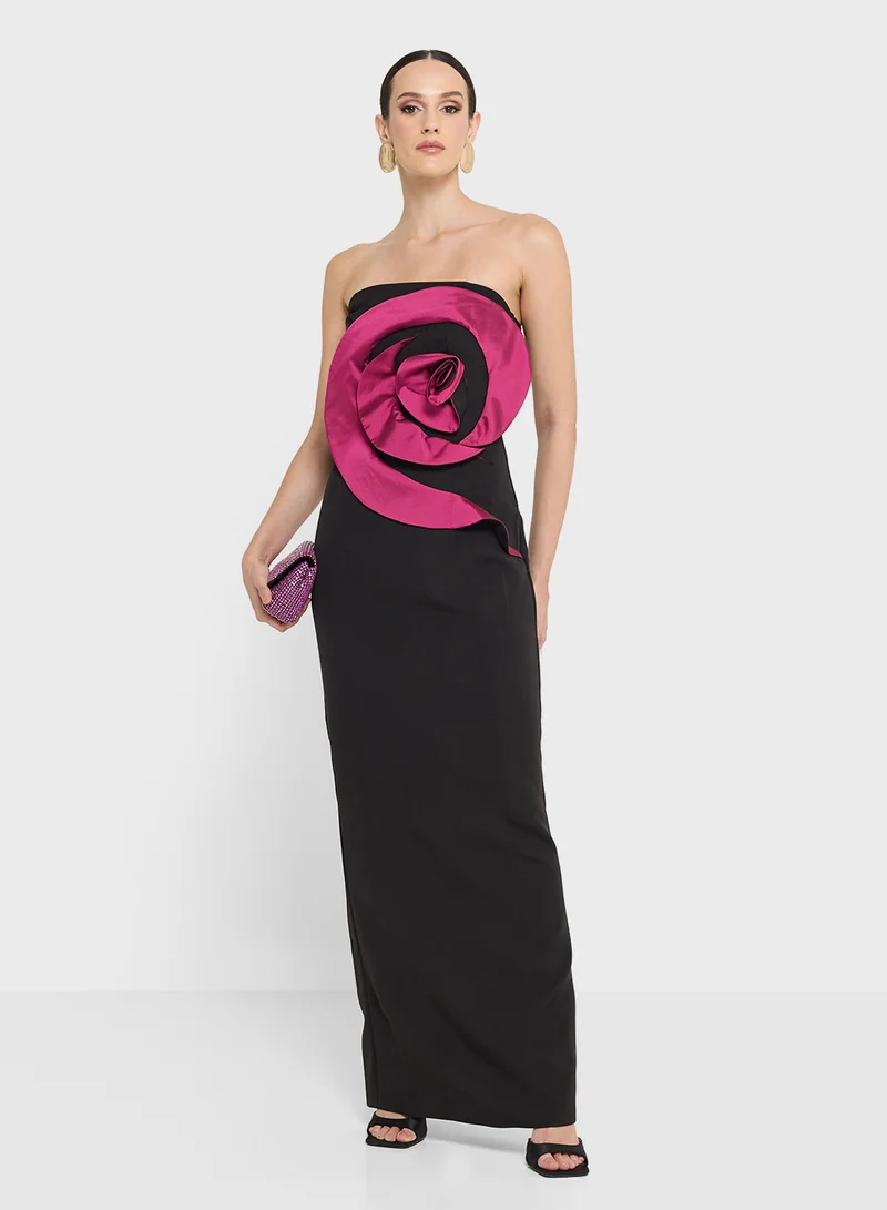 نمشي x Bandeau Dress With Statement Floral
