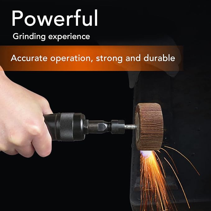 Pneumatic Die Grinder, Air Powered Grinder Tool with 6mm Collet, High Speed 24000 RPM Alloy Steel Grinder for Metal Trimming Deburring Polishing and Finishing (US Style) US Style - Image 4
