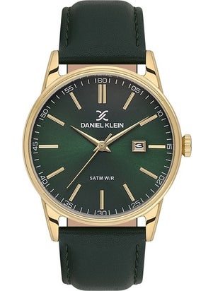 DANIEL KLEIN DK.1.13845-5 Classic Green Leather Strap 41 Mm Men's Wristwatch  - Image 1