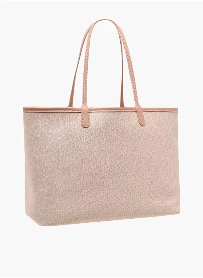 سيليست Womens Monogram Print Tote Bag With Double Handle And Pouch
