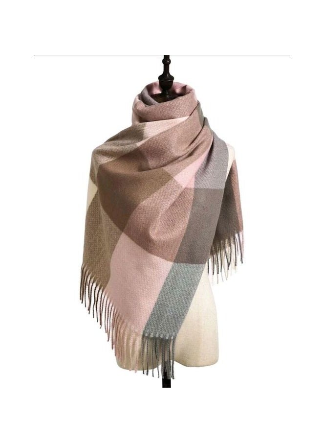 شي إن SHEIN Tassel Decor Color Block Scarf - Image 2