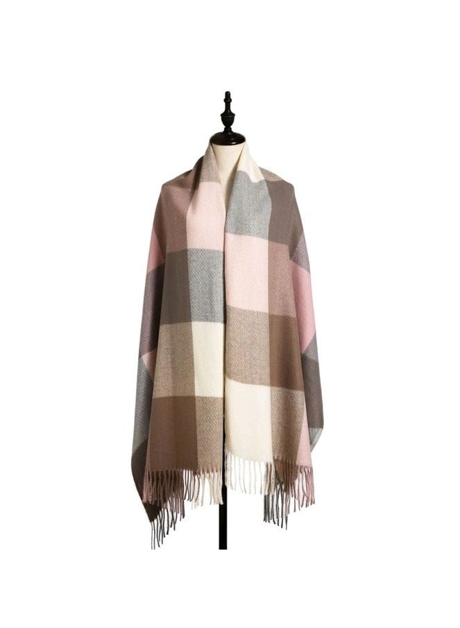 شي إن SHEIN Tassel Decor Color Block Scarf - Image 3