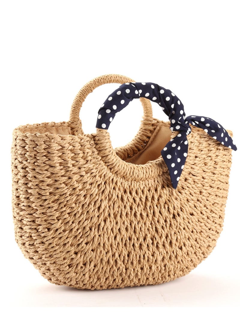 Straw Bag, Summer Beach Bag, Handmade Large Straw Tote Bag Womens Handbag - Image 1