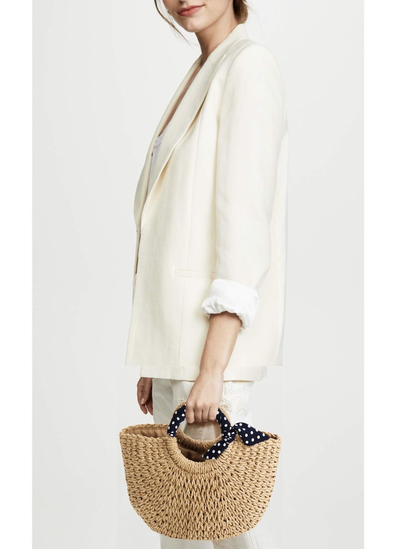 Straw Bag, Summer Beach Bag, Handmade Large Straw Tote Bag Womens Handbag - Image 5