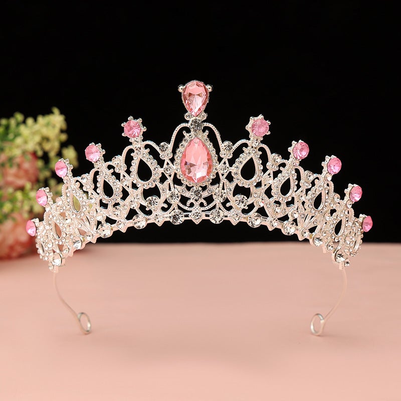 Mori Crown Headwear Birthday Super Fairy 18-year-old Adult Ceremony Princess Best Friend Gift Crown Photo Crown Premium silver [Pink]] 