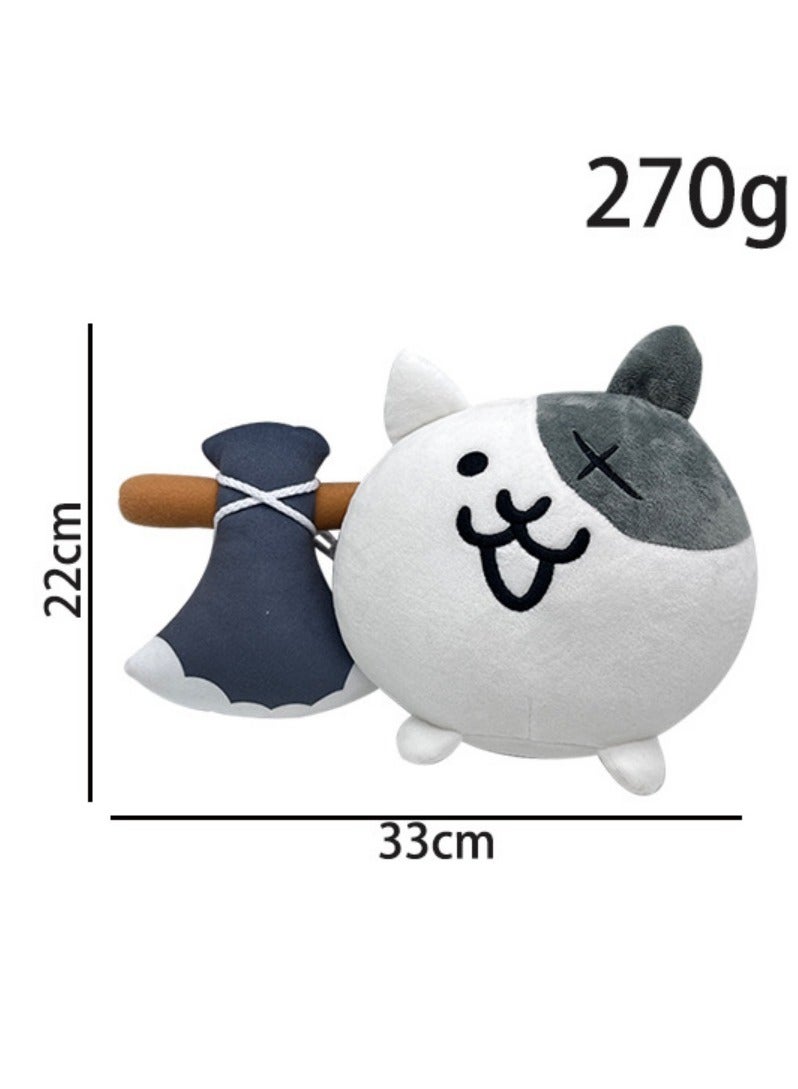 New Battle Cats Plus Cute Meow Star Man vs. White Cat Doll Plush Doll