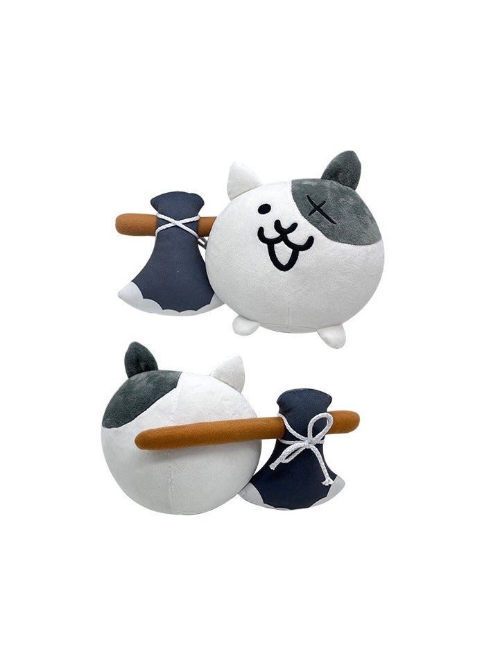 New Battle Cats Plus Cute Meow Star Man vs. White Cat Doll Plush Doll