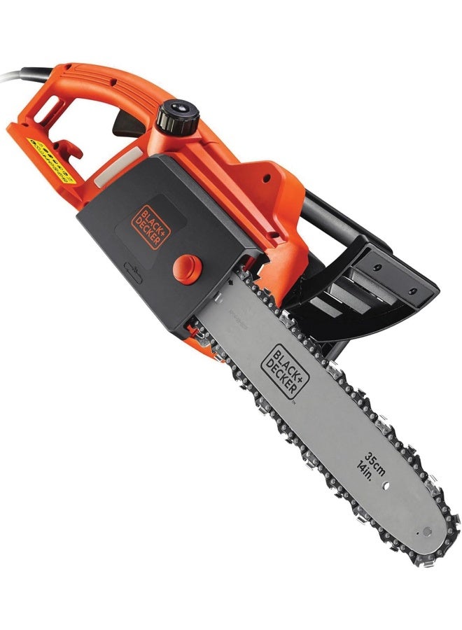 BLACK+DECKER 1800W 35cm Corded Electric Chainsaw, Orange/Black - CS1835-GB, Black/Grey/Orange - Image 2