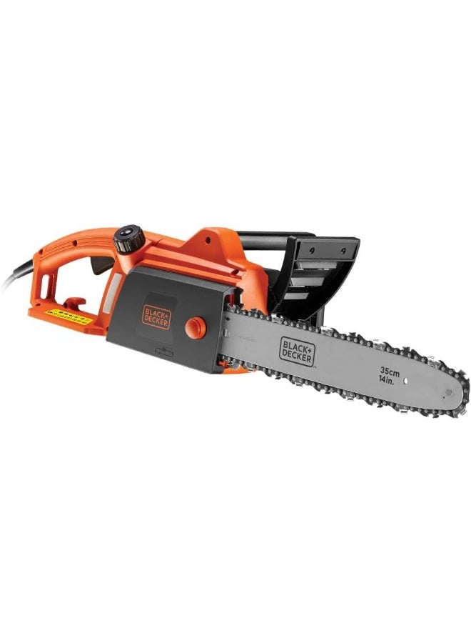 BLACK+DECKER 1800W 35cm Corded Electric Chainsaw, Orange/Black - CS1835-GB, Black/Grey/Orange - Image 3