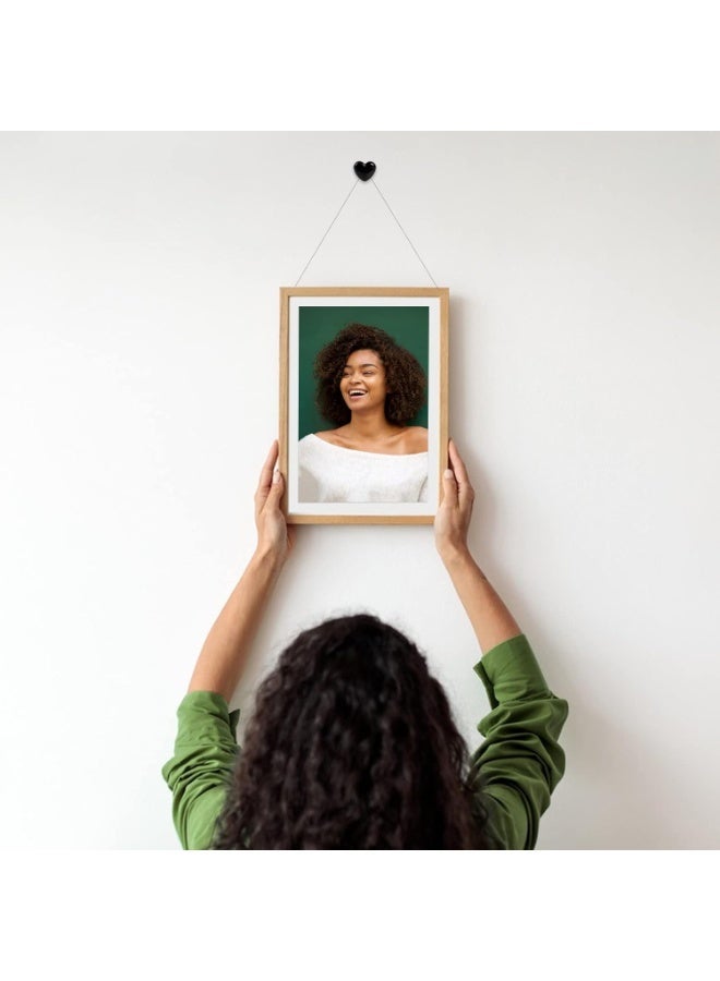 ٥٠ قطعة من دبابيس التثبيت الشفافة على شكل قلب للوحات الفلين، دبابيس بلاستيكية شفافة وسوداء لطيفة على شكل قلب لتزيين الملصقات والجدران والمكاتب والخرائط والمدارس ولوازم الفصول الدراسية - Image 2