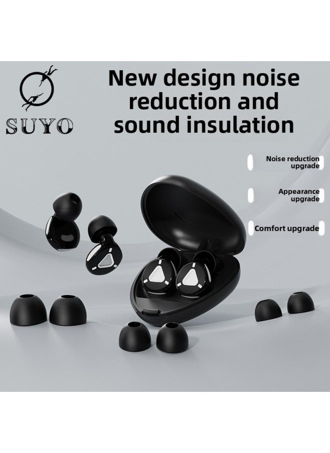 Generic - Private Model Earplugs Decompression Button Earplugs Office Sleep Anti-noise Super Sound Insulation Noise Reduction Earplugs Manufacturers-Color:White And Black + 4 Pairs Of White Replacement Heads + Triangular Box + Color Box - Image 1