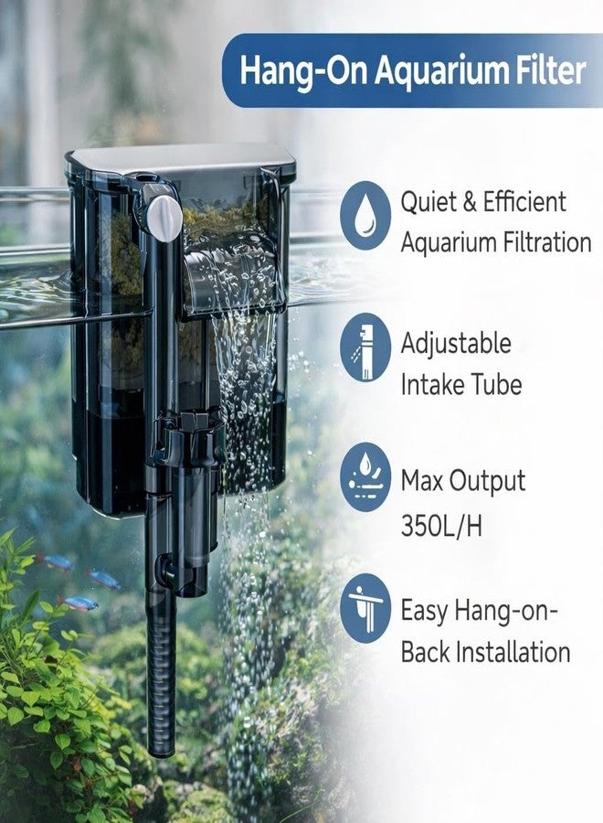 Rizopets BLH-401 Hang on Filter, Aquarium Filter, 4W, 250L/H Max Output, Advanced Air Compressing System - Image 3