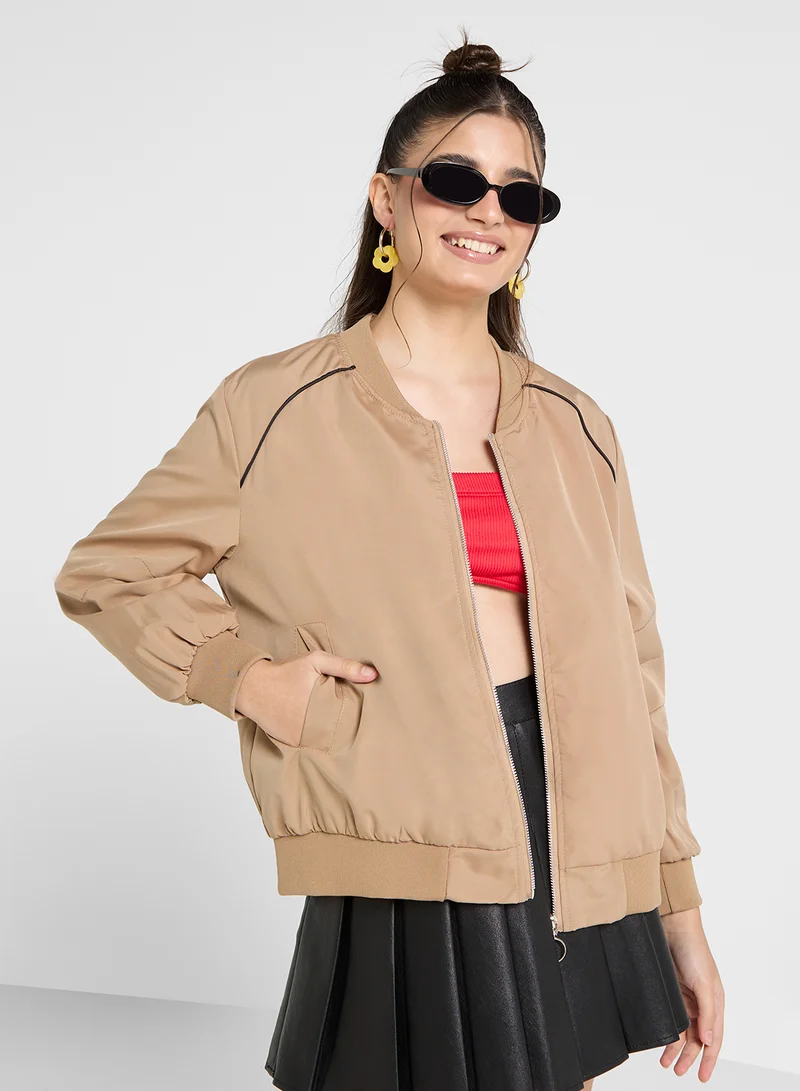 جينجر Satin Bomber Jacket