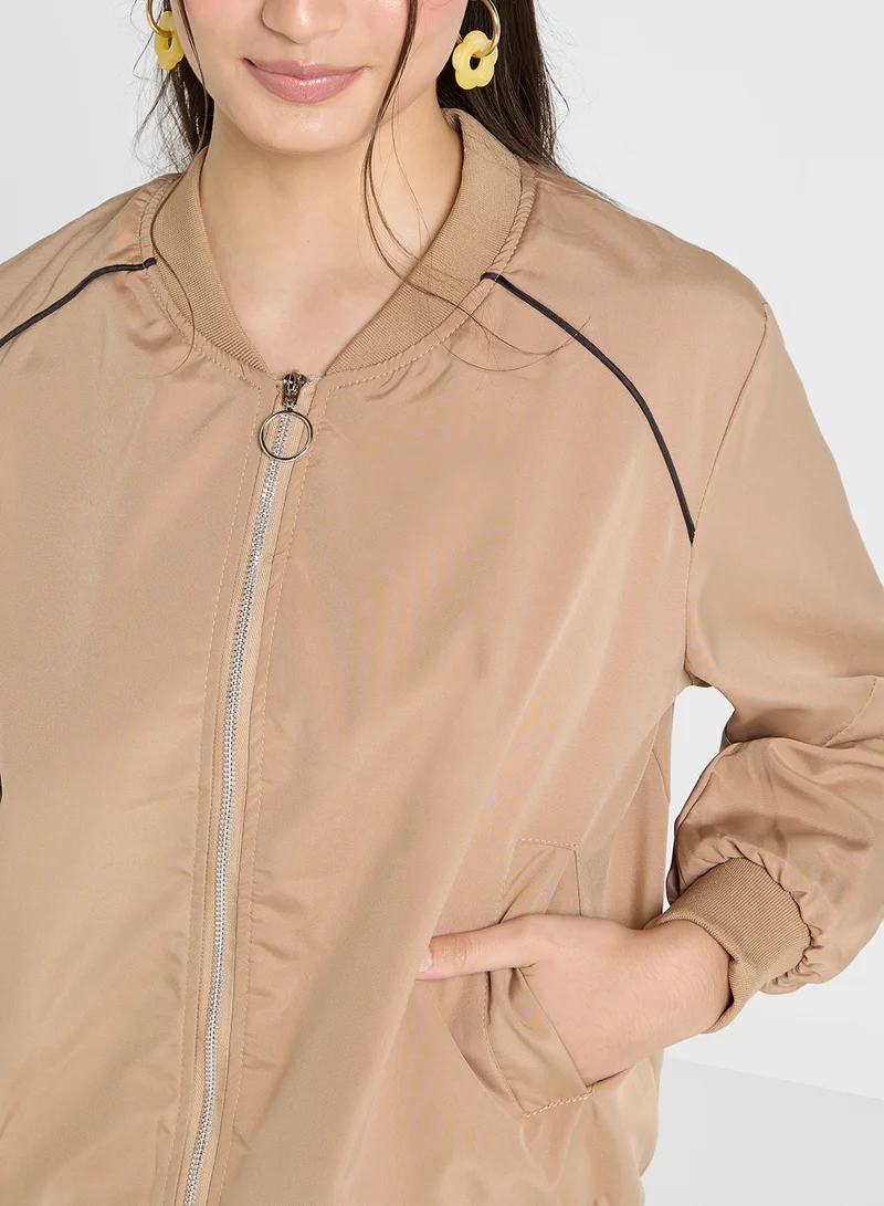 جينجر Satin Bomber Jacket