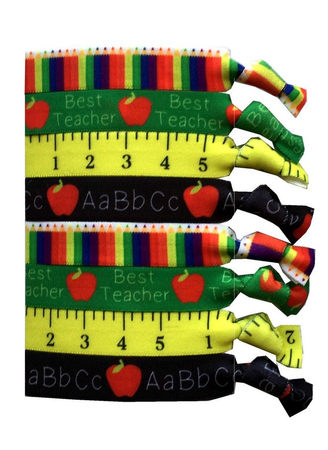 Sportigift - Appreciation Gift For Teachers - Back To School And Birthday Present - 8 Piece Hair Ties Set For Women Educators - Image 1