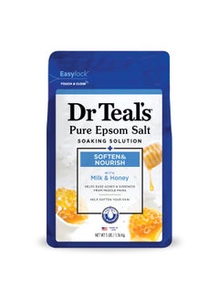 Dr. Teal's Epsom Salt Soaking Solution, Soften & Nourish with Milk and Honey, 48 Oz