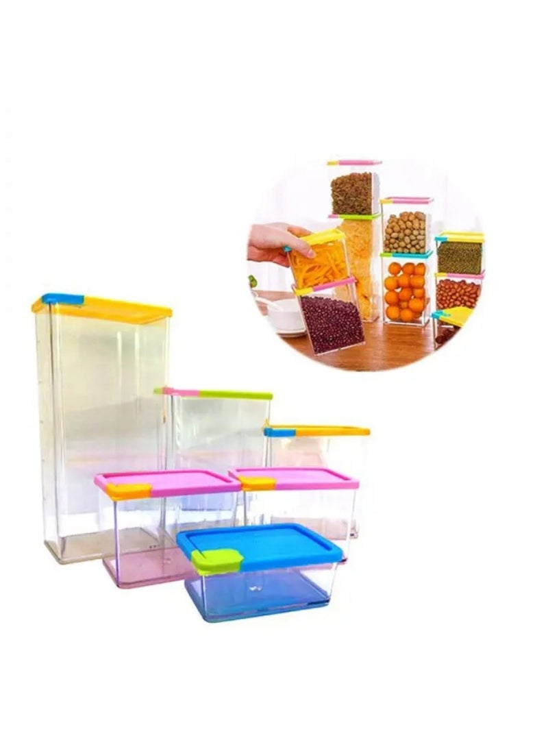 Generic - A set of 6 cans for preserving legumes with airtight lids - random colors - Image 1