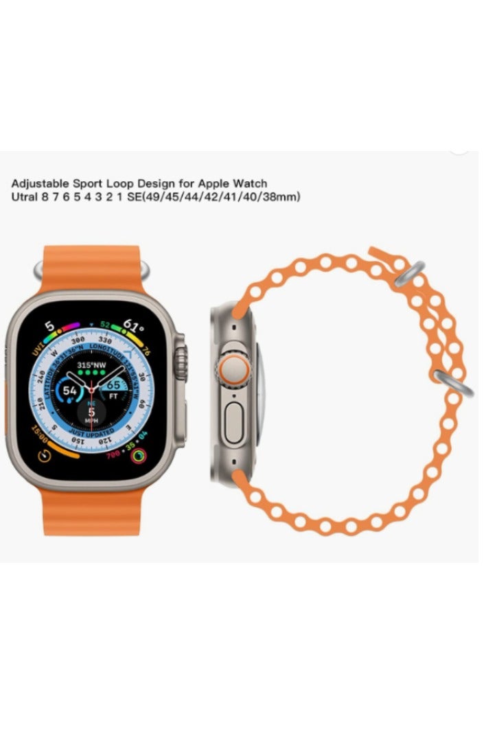 Hermes H24 T500 Ultra Pro Clip USB Charging Smart Watch Ocean Band Loop Wrist Strap - Orange - Image 2
