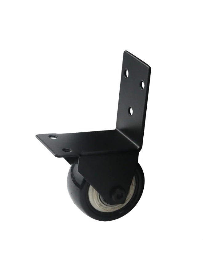 2pcs Swivel Caster Wheels with L Shape Plate,2 Inch Silent Caster Wheels Replacement, 2,200 Lb Non-wear Lockable Furniture Casters Sturdy for Toolbox Workbench Black - Image 1